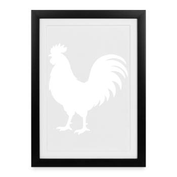 Rooster Silhouette - Framed poster (27 × 37 cm) - black - Front