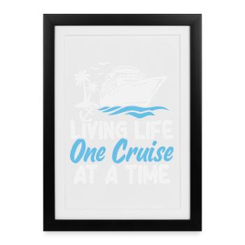 Voyage de vacances d’été en bateau de croisière - Affiche encadrée (27 × 37 cm) - noir - Devant