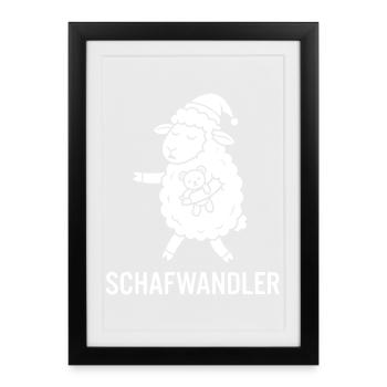 Reconnais les signes majeur de girafe drôle - Affiche encadrée (27 × 37 cm) - noir - Devant