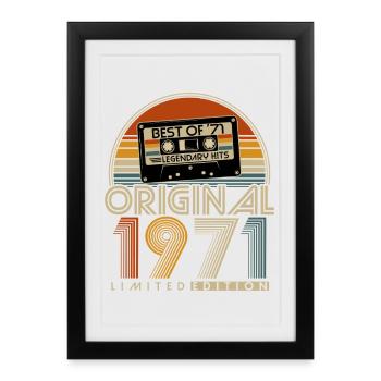 Original 1971 Retro Vintage Birthday Gift - Framed poster (27 × 37 cm) - black - Front