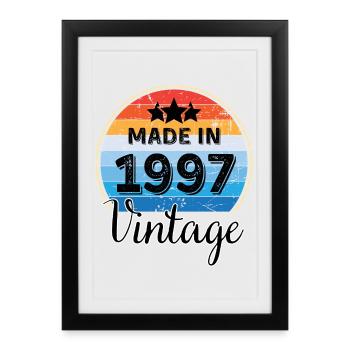 Made in 1997 Vintage Anniversaire - Affiche encadrée (27 × 37 cm) - noir - Devant