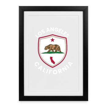 Los Angeles Schildbär - Gerahmtes Poster (27 × 37 cm) - Schwarz - Vorne