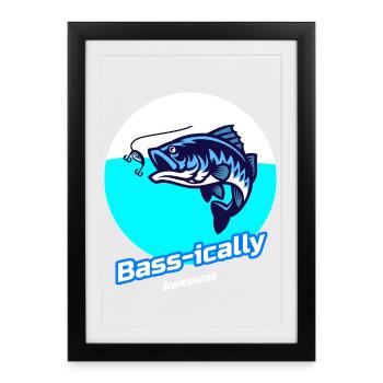 Bass-ish Awesome - Affiche encadrée (27 × 37 cm) - noir - Devant