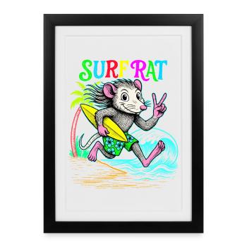 Surf Rat des Voiles - Affiche encadrée (27 × 37 cm) - noir - Devant