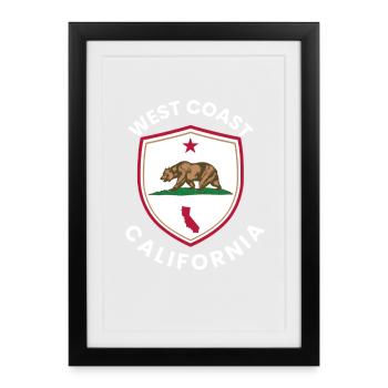 California Bear Shield Logo - Framed poster (27 × 37 cm) - black - Front