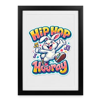 Enfants lapins - Affiche encadrée (27 × 37 cm) - noir - Devant