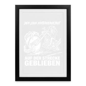À la poursuite de la récompense, à tomber en retrait - Affiche encadrée (27 × 37 cm) - noir - Devant
