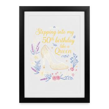 Mein 50. Geburtstag vor 50 Jahren - Gerahmtes Poster (27 × 37 cm) - Schwarz - Vorne