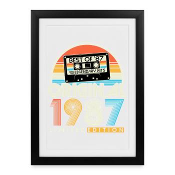 Original 1987 Vintage Vintage Retro Birthday - Framed poster (27 × 37 cm) - black - Front