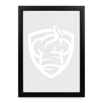 Icône du Chapeau de Chef - Affiche encadrée (27 × 37 cm) - noir - Devant