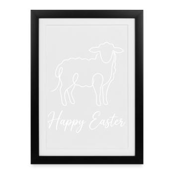Happy Easter, Cute Lamb Spring Shirt, Hoodie, Mug - Framed poster (27 × 37 cm) - black - Front