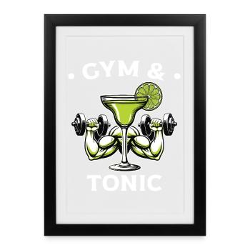 Gym & Tonic: Muscled Mixer - Framed poster (27 × 37 cm) - black - Front