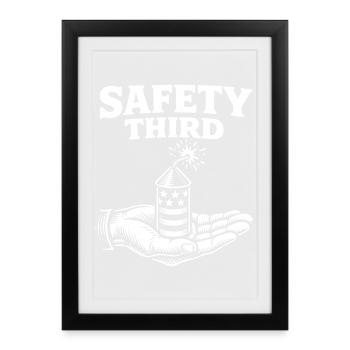 Safety first! Sarcastic 4th of July Sicherh - Framed poster (27 × 37 cm) - black - Front