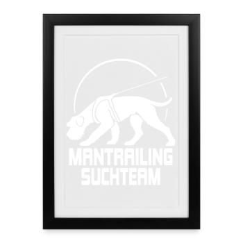 Schnauzer géant Chasseur de l’équipe de recherche Chien - Affiche encadrée (27 × 37 cm) - noir - Devant