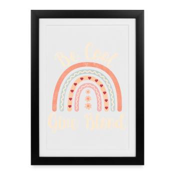 Be cool, give Blood! with rainbow - Framed poster (27 × 37 cm) - black - Front
