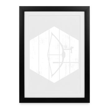 Bow and arrow sketch - Framed poster (27 × 37 cm) - black - Front