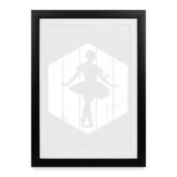 Ballet Girl Drawing - Framed poster (27 × 37 cm) - black - Front