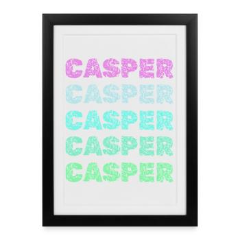Casper as a name - Framed poster (27 × 37 cm) - black - Front