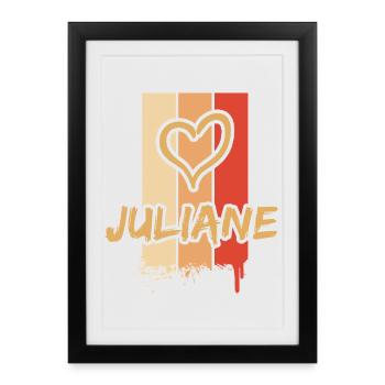 Idée cadeau Juliane - Affiche encadrée (27 × 37 cm) - noir - Devant