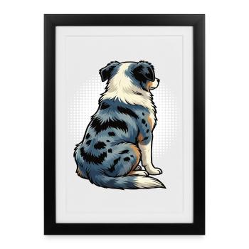 Australian Shepherd Aussie Aussie Owners Aussies - Framed poster (27 × 37 cm) - black - Front