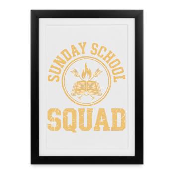 Logo de l’équipe de l’école du dimanche - Affiche encadrée (27 × 37 cm) - noir - Devant