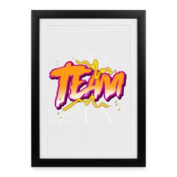 Team - Framed poster (27 × 37 cm) - black - Front