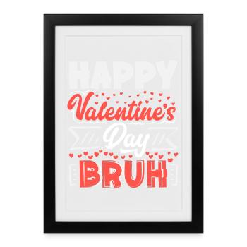 Cœur rétro design de la Saint-Valentin Amour - Affiche encadrée (27 × 37 cm) - noir - Devant