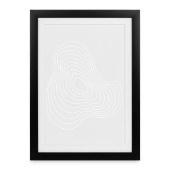 Contour Plasma Echoes Abstract Pattern - Framed poster (27 × 37 cm) - black - Front