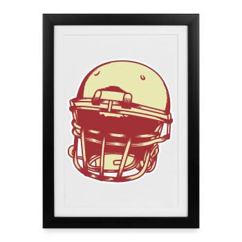 Casque de football américain - Affiche encadrée (27 × 37 cm) - noir - Devant