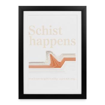 Schiste se produit par onde métamorphique - Affiche encadrée (27 × 37 cm) - noir - Devant