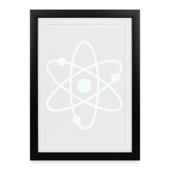 Atom Model Line Art - Framed poster (27 × 37 cm) - black - Front