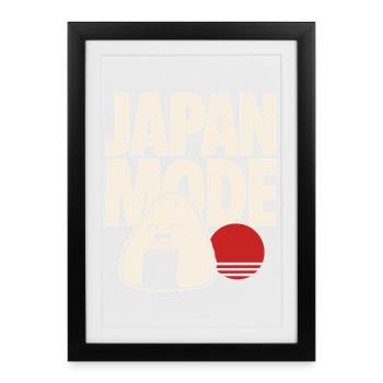 Motif de la mode Kawaii Onigiri au Japon - Affiche encadrée (27 × 37 cm) - noir - Devant