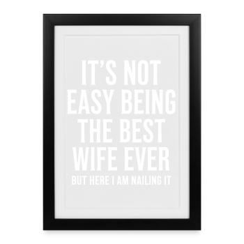 Drôle de cadeau de femme Ce n’est pas facile d’être le - Affiche encadrée (27 × 37 cm) - noir - Devant
