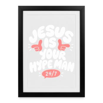 Jésus est ton homme - Affiche encadrée (27 × 37 cm) - noir - Devant