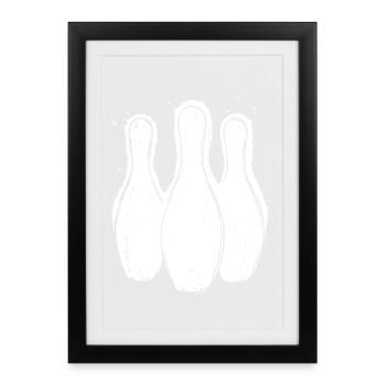 Bowling Pins - Framed poster (27 × 37 cm) - black - Front