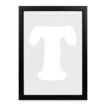 Caractères en T en grande taille | Lettre T | T Logo - Affiche encadrée (27 × 37 cm) - noir - Devant