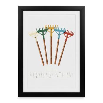 Rechenzentrum Gartenarbeit Landschftsgärtner - Gerahmtes Poster (27 × 37 cm) - Schwarz - Vorne