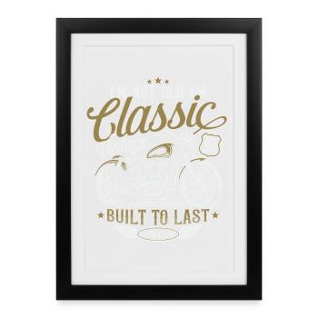 Cadeau d’anniversaire de moto vintage vintage 1966 - Affiche encadrée (27 × 37 cm) - noir - Devant