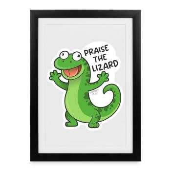 Lézard, lézard - Affiche encadrée (27 × 37 cm) - noir - Devant
