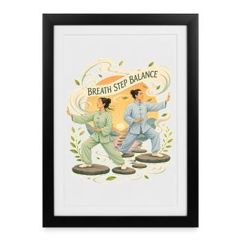 BREATH STEP BALANCE - Framed poster (27 × 37 cm) - black - Front