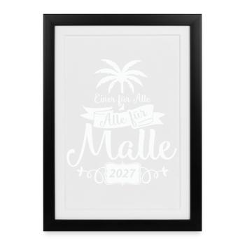 Einer für Alle – Malle 2027 - Gerahmtes Poster (27 × 37 cm) - Schwarz - Vorne