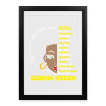 Signe du zodiaque Gémeaux - Affiche encadrée (27 × 37 cm) - noir - Devant