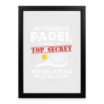 Meine Padel-Technik - Gerahmtes Poster (27 × 37 cm) - Schwarz - Vorne