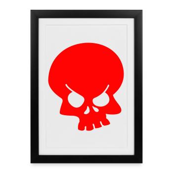Crâne - Affiche encadrée (27 × 37 cm) - noir - Devant