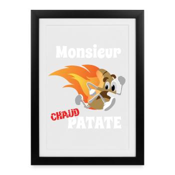 Monsieur Chaud Patate Sprint - Affiche encadrée (27 × 37 cm) - noir - Devant