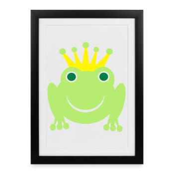 Roi grenouille - Affiche encadrée (27 × 37 cm) - noir - Devant