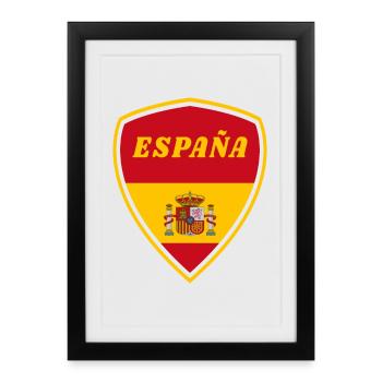 Espagne Armoiries drapeau cadeau - Affiche encadrée (27 × 37 cm) - noir - Devant