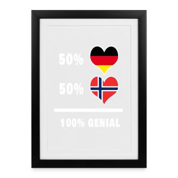 Allemagne et Norvège Genial / Cadeau - Affiche encadrée (27 × 37 cm) - noir - Devant