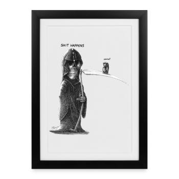 la merde arrive - Affiche encadrée (27 × 37 cm) - noir - Devant