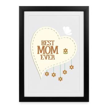 Meilleure maman jamais - Affiche encadrée (27 × 37 cm) - noir - Devant